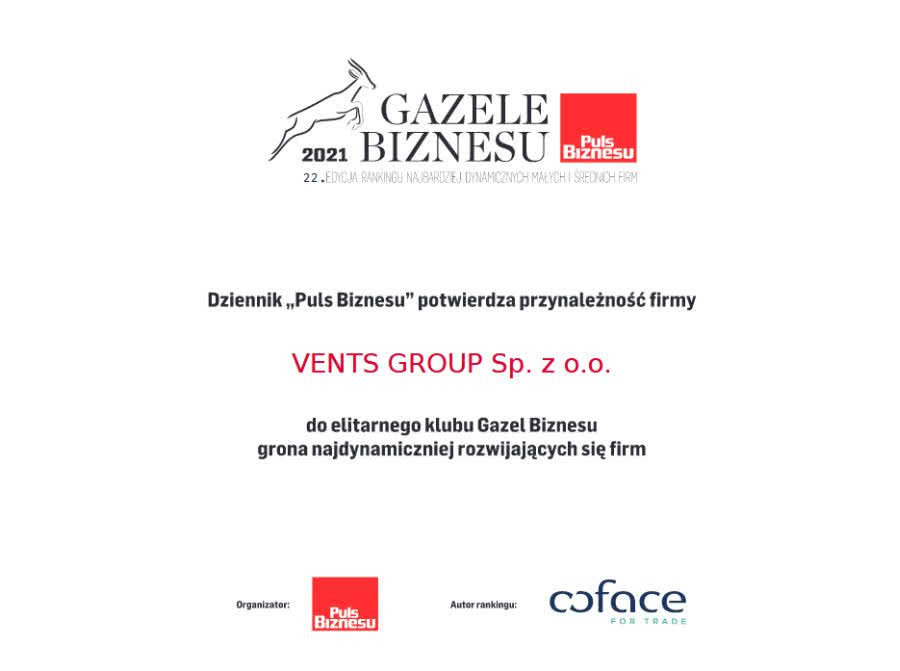 Vents Group należy do najdynamiczniej rozwijających się firm w Polsce Vents Group należy do najdynamiczniej rozwijających się firm w Polsce