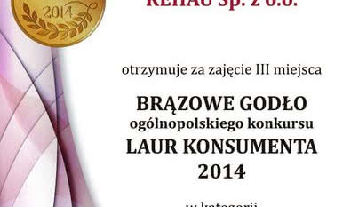Brązowy Laur Konsumenta 2014 dla REHAU 