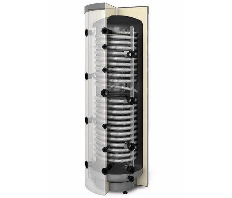 Zbiorniki warstwowe MULTI-INOX do wsóracy z dowolnymi kotłami - umożliwiają przygotowanie cwu, korzystając z ciepła akumulowanego w buforze, doposażenie w 2 wężownice stalowe pozwala podłączyć kolektory słoneczne i dodatkowy kocioł lub kominek. fot. GALMET Zbiorniki warstwowe MULTI-INOX do wsóracy z dowolnymi kotłami - umożliwiają przygotowanie cwu, korzystając z ciepła akumulowanego w buforze, doposażenie w 2 wężownice stalowe pozwala podłączyć kolektory słoneczne i dodatkowy kocioł lub kominek. fot. GALMET